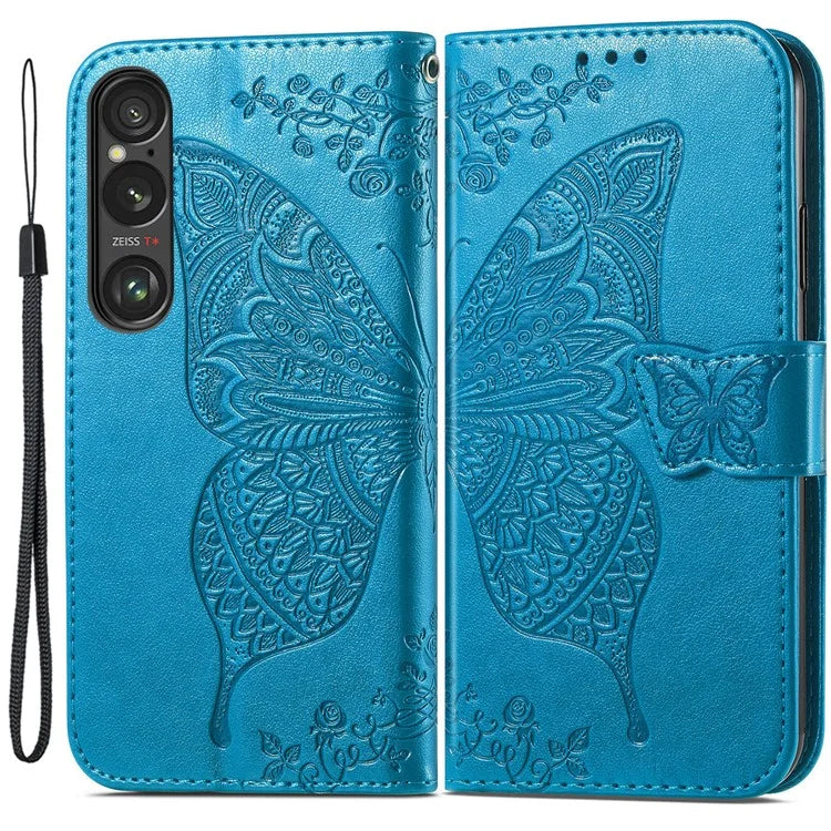 For Sony Xperia 1 VI Case Butterfly Pattern PU Leather Flip Phone Cover