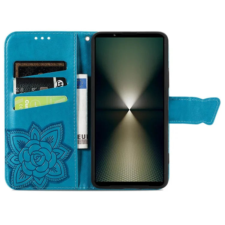 For Sony Xperia 1 VI Case Butterfly Pattern PU Leather Flip Phone Cover