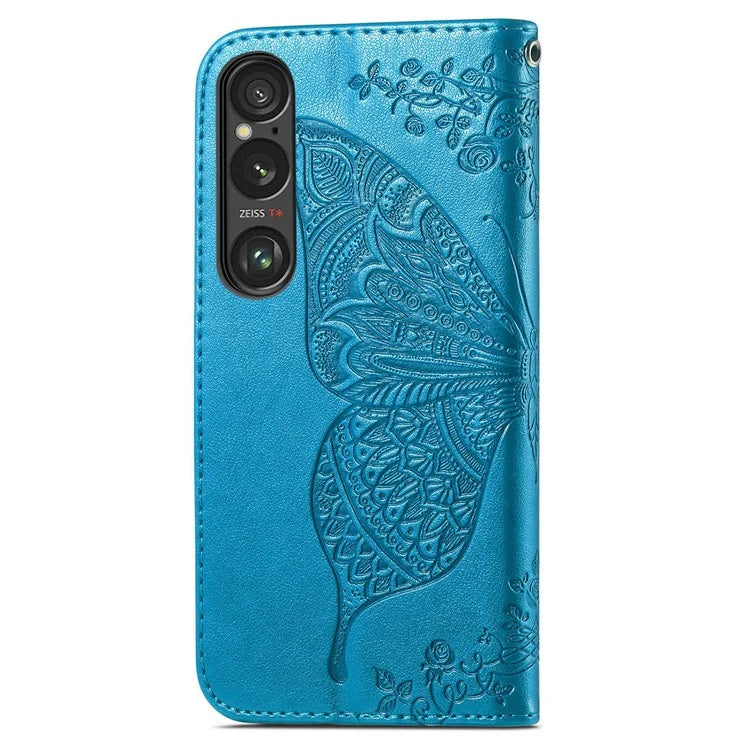 For Sony Xperia 1 VI Case Butterfly Pattern PU Leather Flip Phone Cover