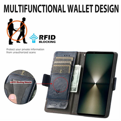 CASENEO 002 Series For Sony Xperia 1 VI Case Wallet Leather Splicing Phone Cover