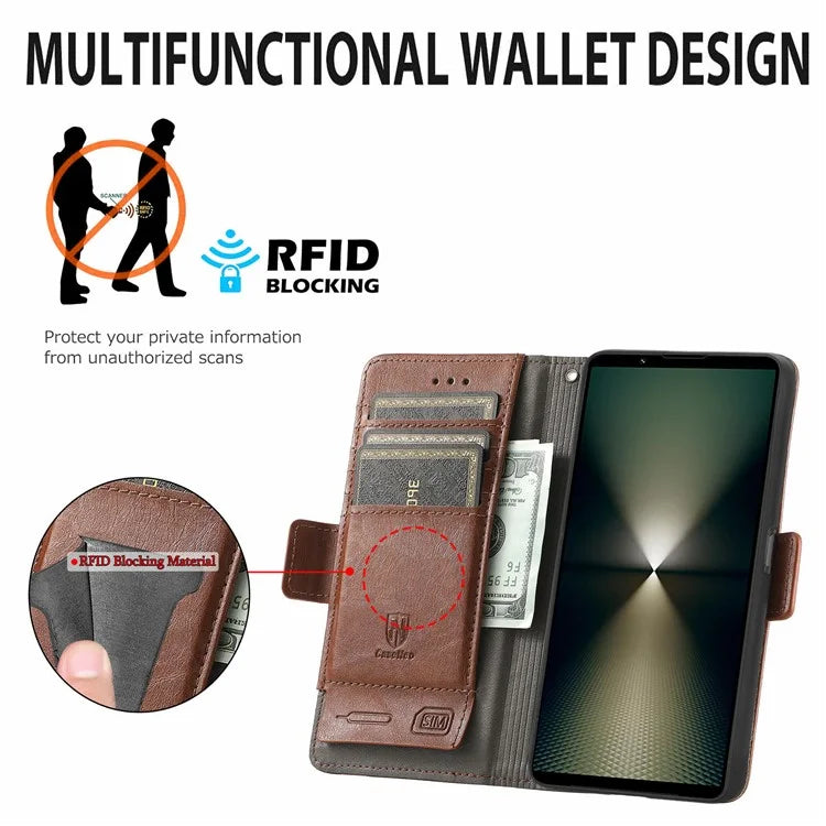 CASENEO 002 Series For Sony Xperia 1 VI Case Wallet Leather Splicing Phone Cover