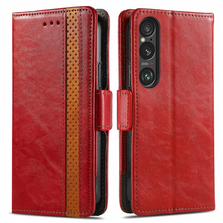 CASENEO 002 Series For Sony Xperia 1 VI Case Wallet Leather Splicing Phone Cover