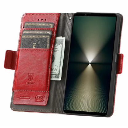 CASENEO 002 Series For Sony Xperia 1 VI Case Wallet Leather Splicing Phone Cover