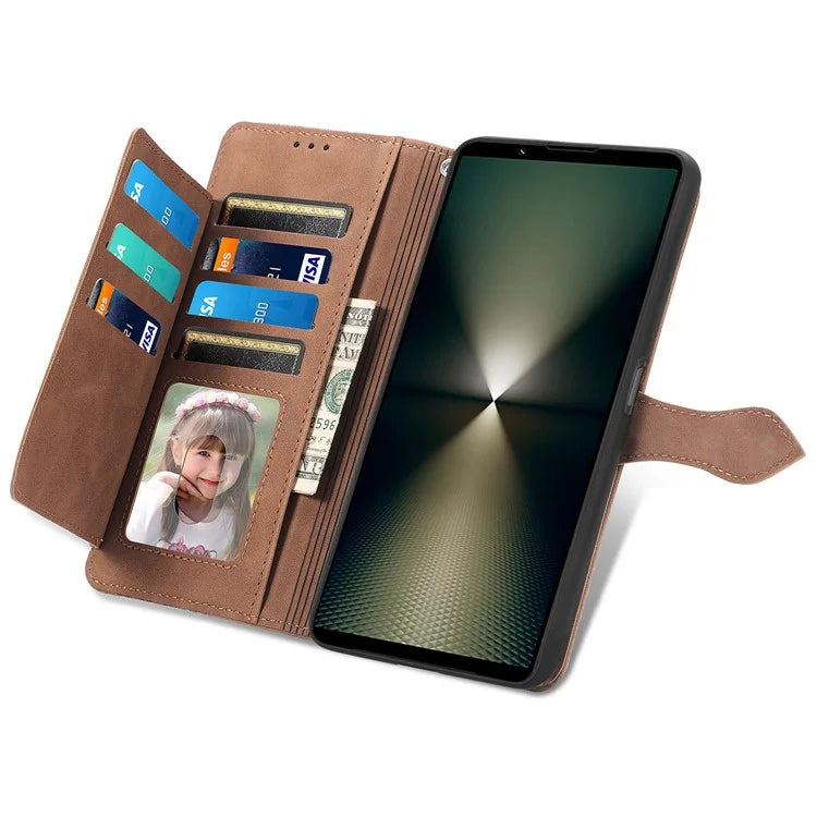For Sony Xperia 1 VI Case Flower Zipper Flip Shockproof Leather Phone Cover