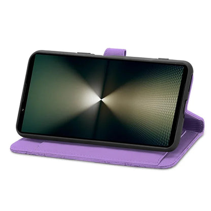 For Sony Xperia 1 VI Case Flower Zipper Flip Shockproof Leather Phone Cover