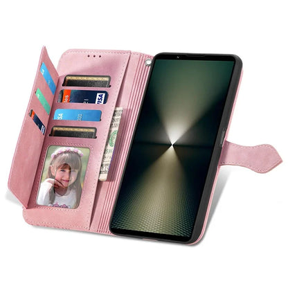 For Sony Xperia 1 VI Case Flower Zipper Flip Shockproof Leather Phone Cover