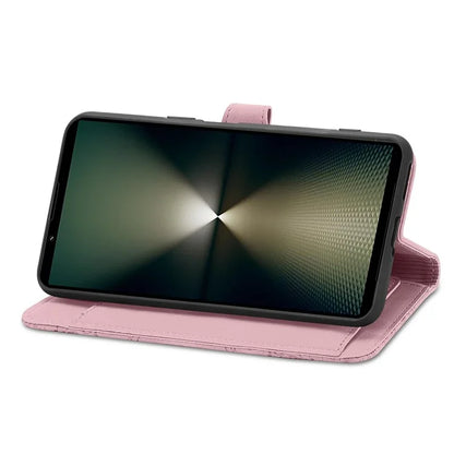 For Sony Xperia 1 VI Case Flower Zipper Flip Shockproof Leather Phone Cover