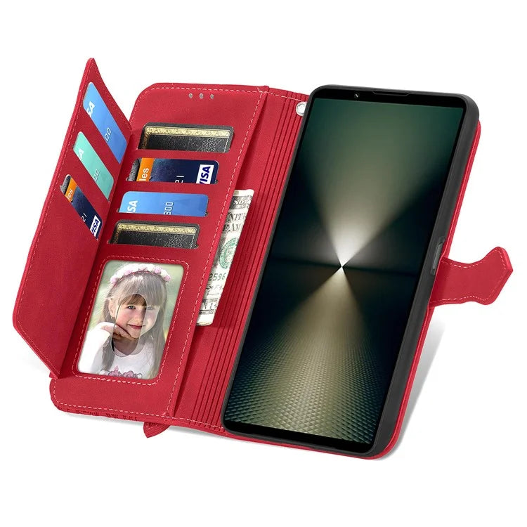 For Sony Xperia 1 VI Case Flower Zipper Flip Shockproof Leather Phone Cover