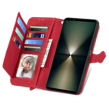 For Sony Xperia 1 VI Case Flower Zipper Flip Shockproof Leather Phone Cover