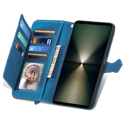 For Sony Xperia 1 VI Case Flower Zipper Flip Shockproof Leather Phone Cover