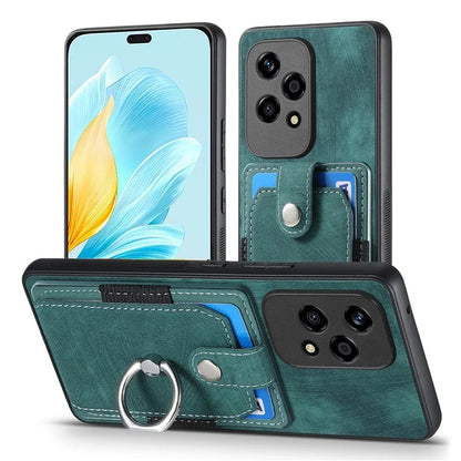 D2 for Honor 200 Lite Case Card Slots Retro PU+TPU Cover with Kickstand