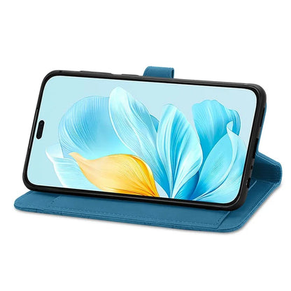 For Honor 200 Lite Case Zipper Wallet Leather Floral Phone Cover with Hand Strap