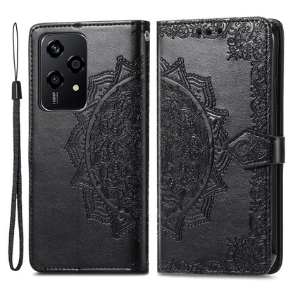 For Honor 200 Lite Case Stand Function Embossed Mandala Pattern PU Leather Phone Cover