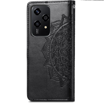 For Honor 200 Lite Case Stand Function Embossed Mandala Pattern PU Leather Phone Cover