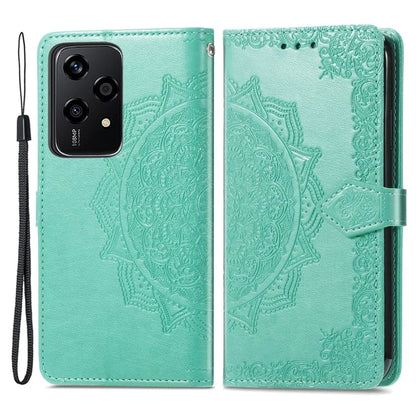 For Honor 200 Lite Case Stand Function Embossed Mandala Pattern PU Leather Phone Cover