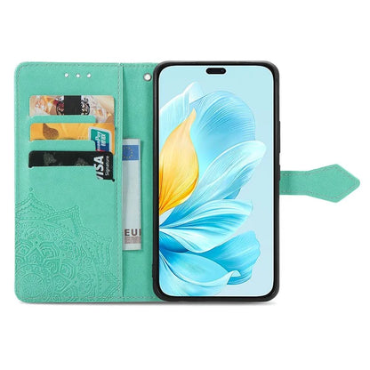 For Honor 200 Lite Case Stand Function Embossed Mandala Pattern PU Leather Phone Cover