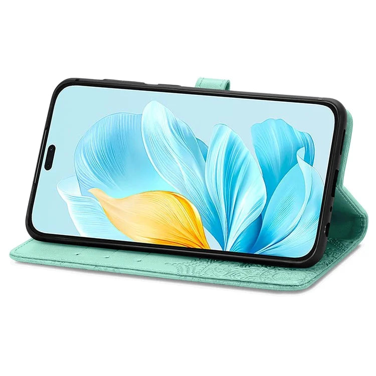 For Honor 200 Lite Case Stand Function Embossed Mandala Pattern PU Leather Phone Cover