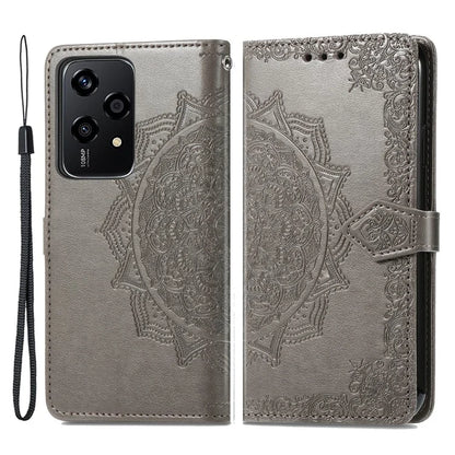 For Honor 200 Lite Case Stand Function Embossed Mandala Pattern PU Leather Phone Cover