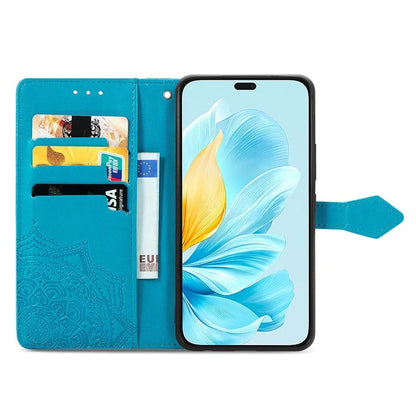 For Honor 200 Lite Case Stand Function Embossed Mandala Pattern PU Leather Phone Cover