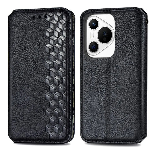 For Huawei Pura 70 Case Rhombus Leather Wallet Phone Cover Magnetic Closing