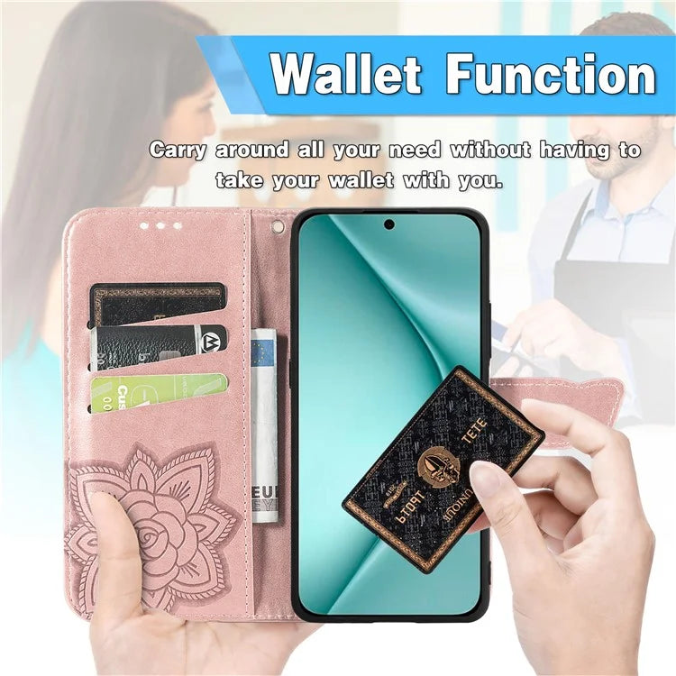 For Huawei Pura 70 Case Card Holders Butterfly Pattern PU Leather Phone Cover