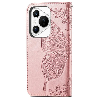 For Huawei Pura 70 Case Card Holders Butterfly Pattern PU Leather Phone Cover