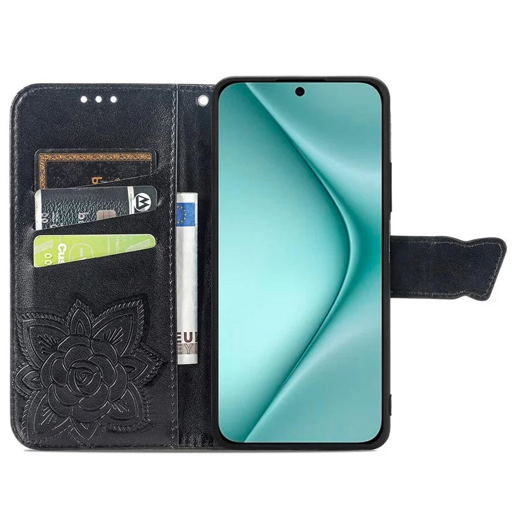For Huawei Pura 70 Case Card Holders Butterfly Pattern PU Leather Phone Cover