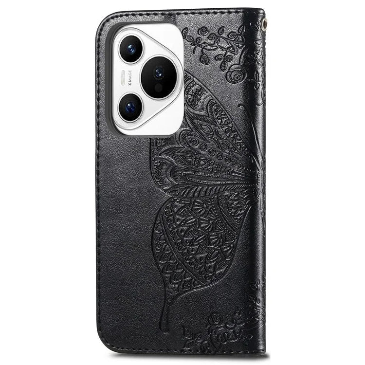 For Huawei Pura 70 Case Card Holders Butterfly Pattern PU Leather Phone Cover
