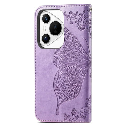 For Huawei Pura 70 Case Card Holders Butterfly Pattern PU Leather Phone Cover
