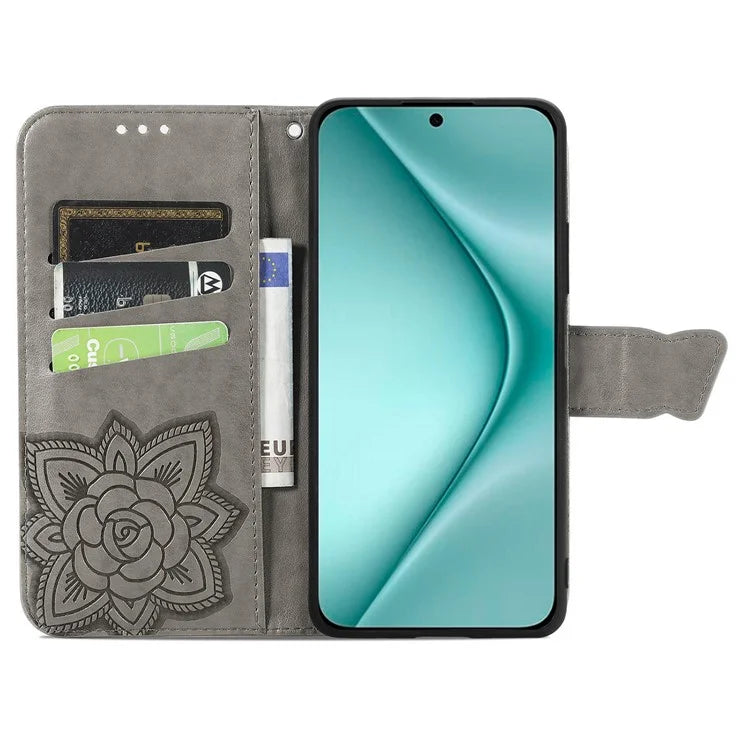 For Huawei Pura 70 Case Card Holders Butterfly Pattern PU Leather Phone Cover