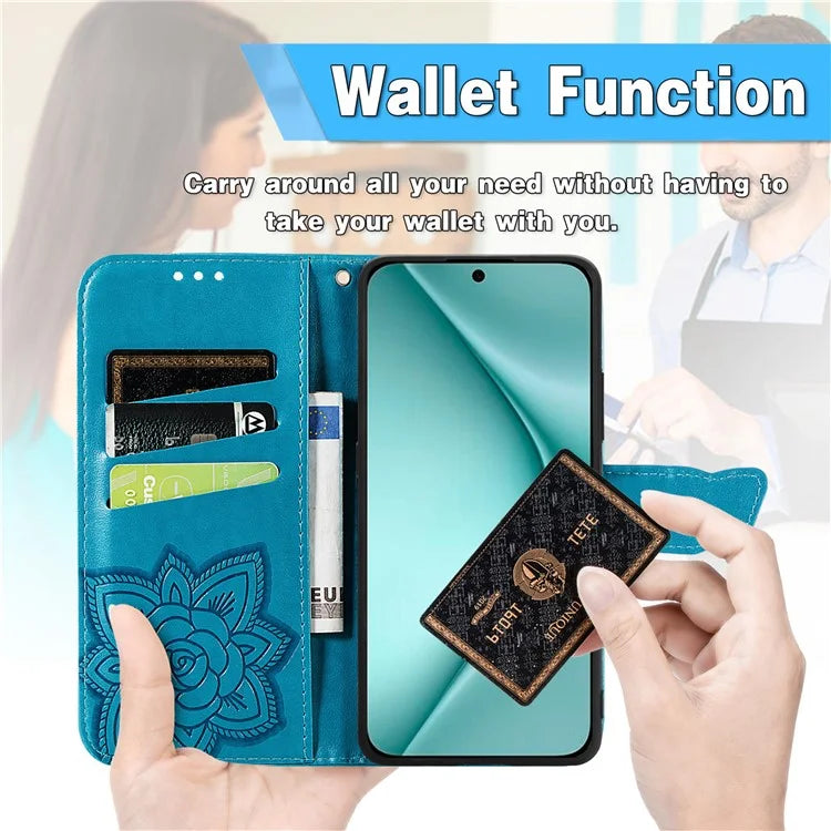 For Huawei Pura 70 Case Card Holders Butterfly Pattern PU Leather Phone Cover