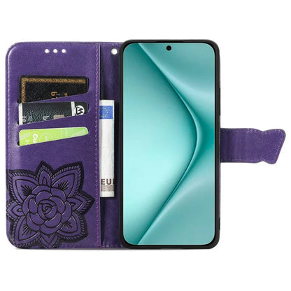 For Huawei Pura 70 Case Card Holders Butterfly Pattern PU Leather Phone Cover
