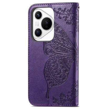 For Huawei Pura 70 Case Card Holders Butterfly Pattern PU Leather Phone Cover