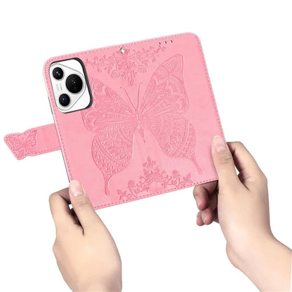 For Huawei Pura 70 Case Card Holders Butterfly Pattern PU Leather Phone Cover