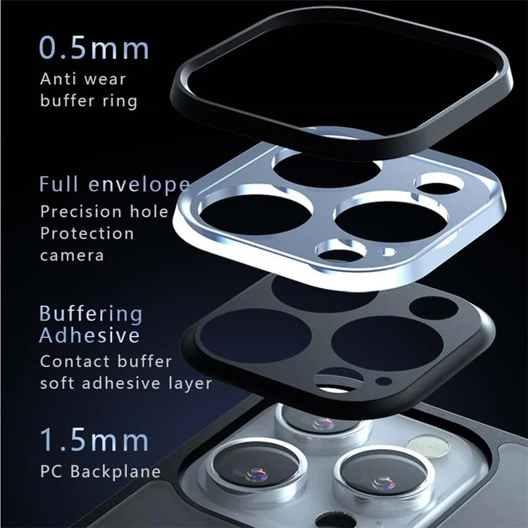 For iPhone 15 Pro Max Case Matte PC+TPU Shockproof Protective Phone Cover