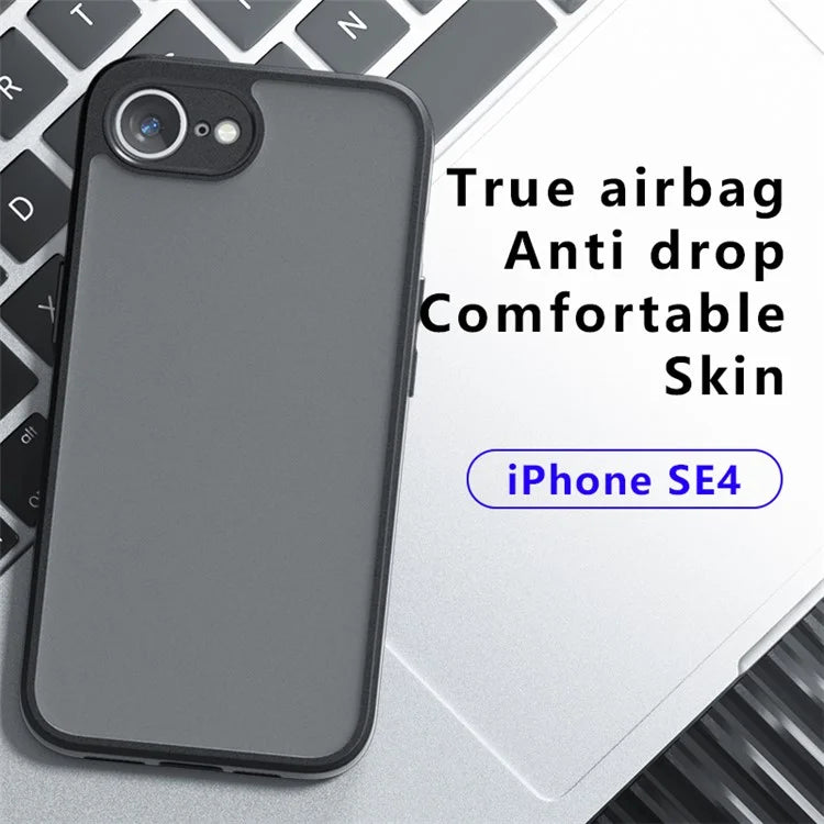 For iPhone SE (2024) Case PC+TPU Matte Phone Cover with Anti-Drop Airbag