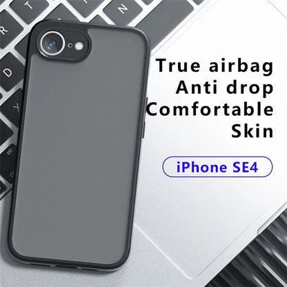 For iPhone SE (2024) Case PC+TPU Matte Phone Cover with Anti-Drop Airbag