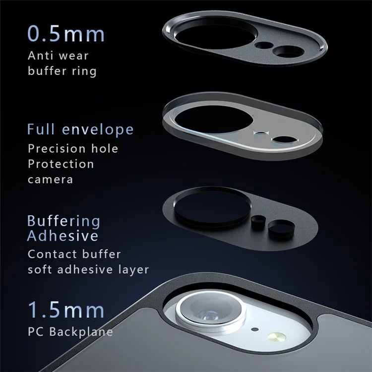For iPhone SE (2024) Case PC+TPU Matte Phone Cover with Anti-Drop Airbag