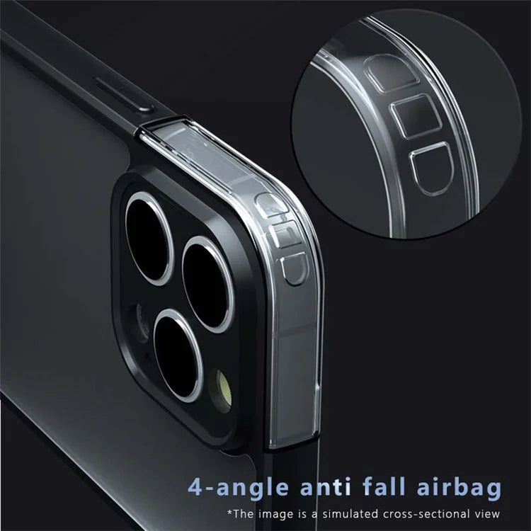 For iPhone 15 Pro Case Matte PC Back + Flexible TPU Frame Hybrid Design Phone Cover