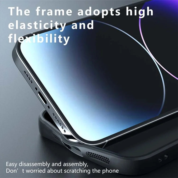 For iPhone 15 Pro Case Matte PC Back + Flexible TPU Frame Hybrid Design Phone Cover
