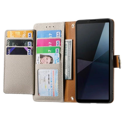For Sony Xperia 10 VI Case PU Leather RFID Blocking Zipper Phone Cover Heart Pattern