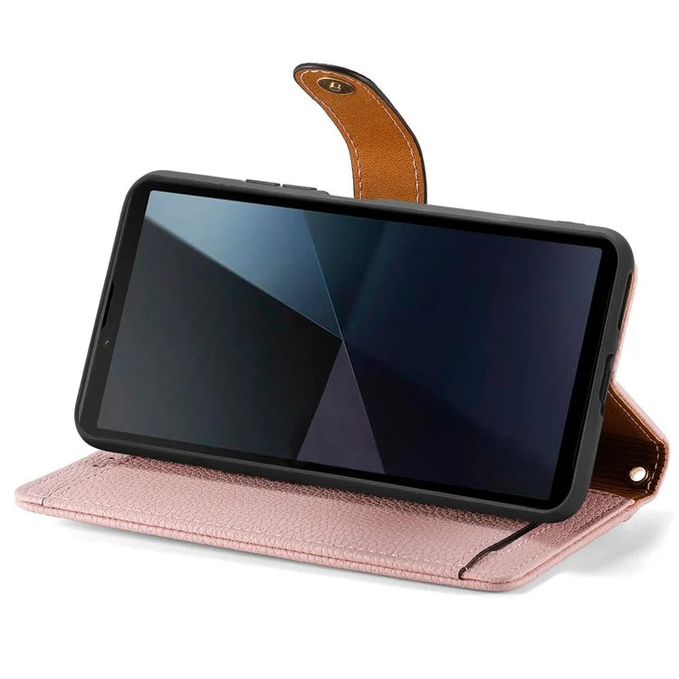For Sony Xperia 10 VI Case PU Leather RFID Blocking Zipper Phone Cover Heart Pattern