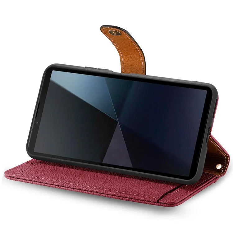 For Sony Xperia 10 VI Case PU Leather RFID Blocking Zipper Phone Cover Heart Pattern