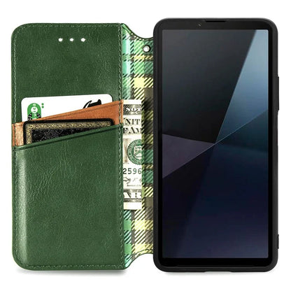 For Sony Xperia 10 VI Case Rhombus Leather Folio Phone Cover