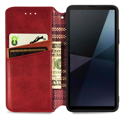 For Sony Xperia 10 VI Case Rhombus Leather Folio Phone Cover