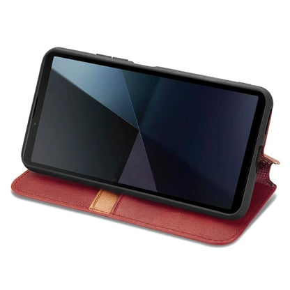 For Sony Xperia 10 VI Case Rhombus Leather Folio Phone Cover