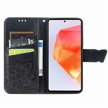 For Samsung Galaxy M55 5G / C55 5G / F55 5G Case with Hand Strap Butterfly Leather Flip Wallet Phone Cover