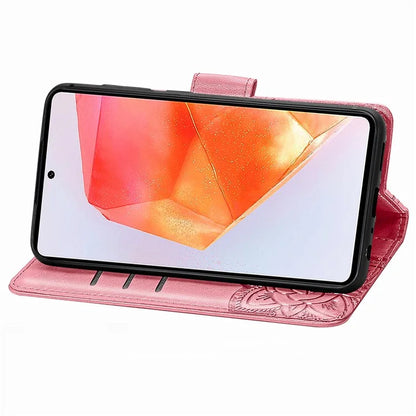 For Samsung Galaxy M55 5G / C55 5G / F55 5G Case with Hand Strap Butterfly Leather Flip Wallet Phone Cover