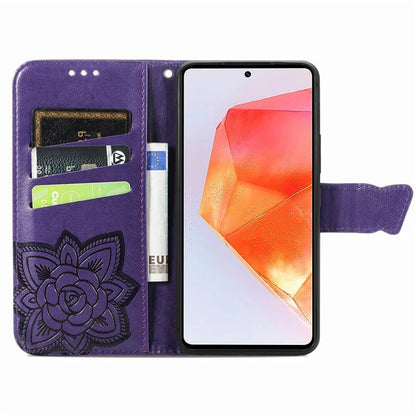 For Samsung Galaxy M55 5G / C55 5G / F55 5G Case with Hand Strap Butterfly Leather Flip Wallet Phone Cover