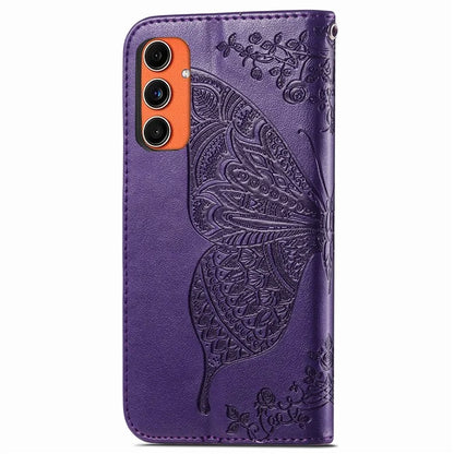 For Samsung Galaxy M55 5G / C55 5G / F55 5G Case with Hand Strap Butterfly Leather Flip Wallet Phone Cover